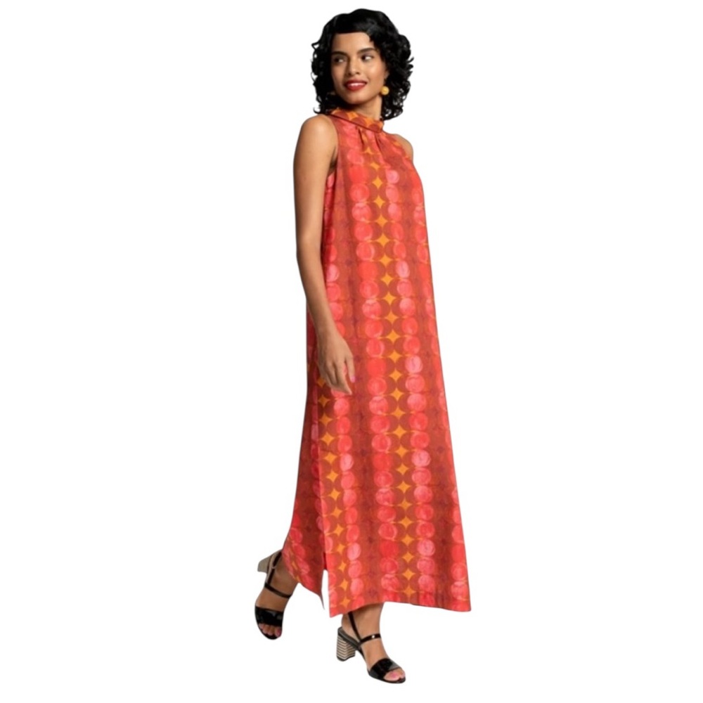 Frances Valentine Carlyle Mockneck‎ Sleeveless Maxi Dress Vintage Style